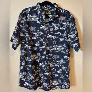 Reyn Spooner Dallas Cowboys Button Up Shirt Hawaiian Print Men's Large